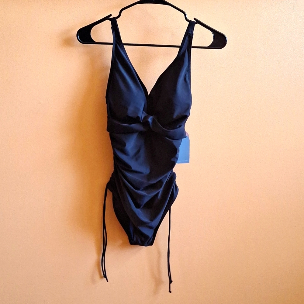 Smismivo Tummy Control Swimsuit  One Piece Bathing Suit Retro sz Small
